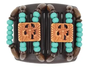 African Butterfly Chameleon Hair Comb - Dupla Brown 63