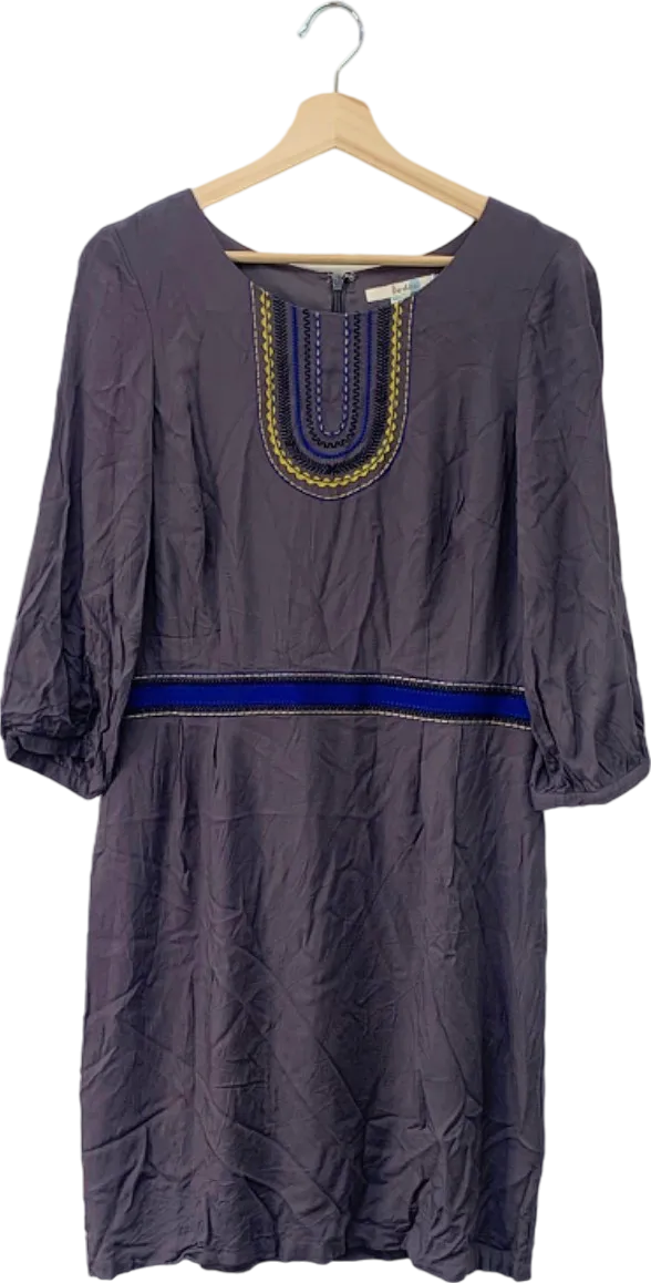 Boden Purple Embroidered Dress UK 14