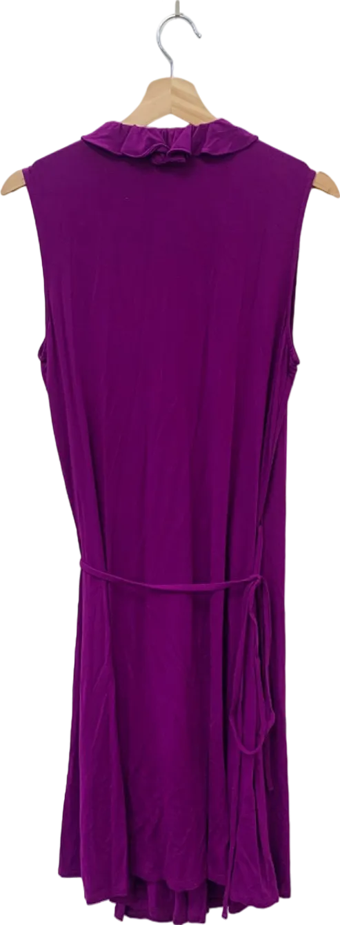 Boden Purple Ruffle Sleeveless Dress UK 12/R