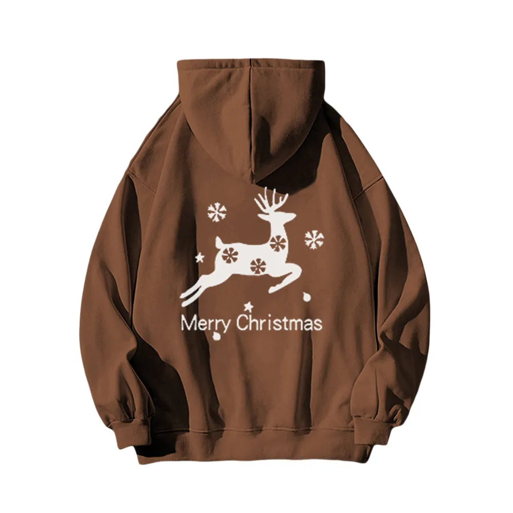 Casual Snowflake Elk Hoodie