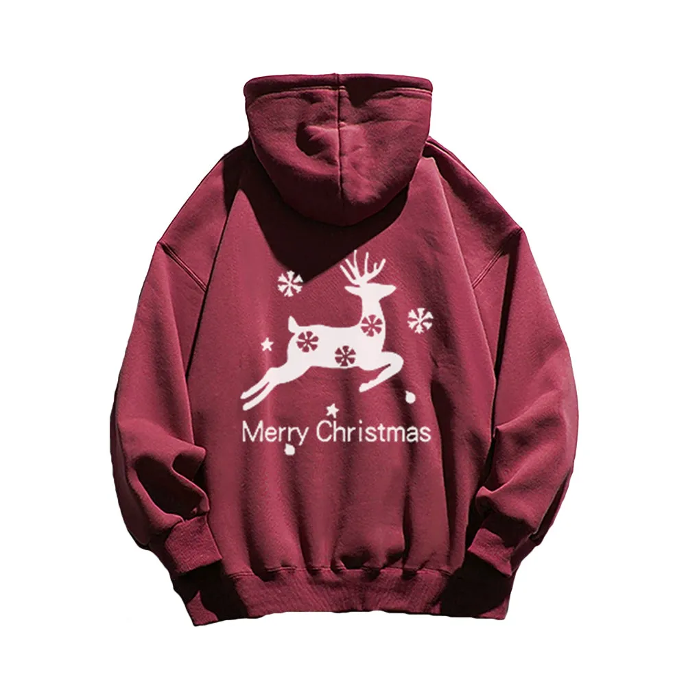 Casual Snowflake Elk Hoodie