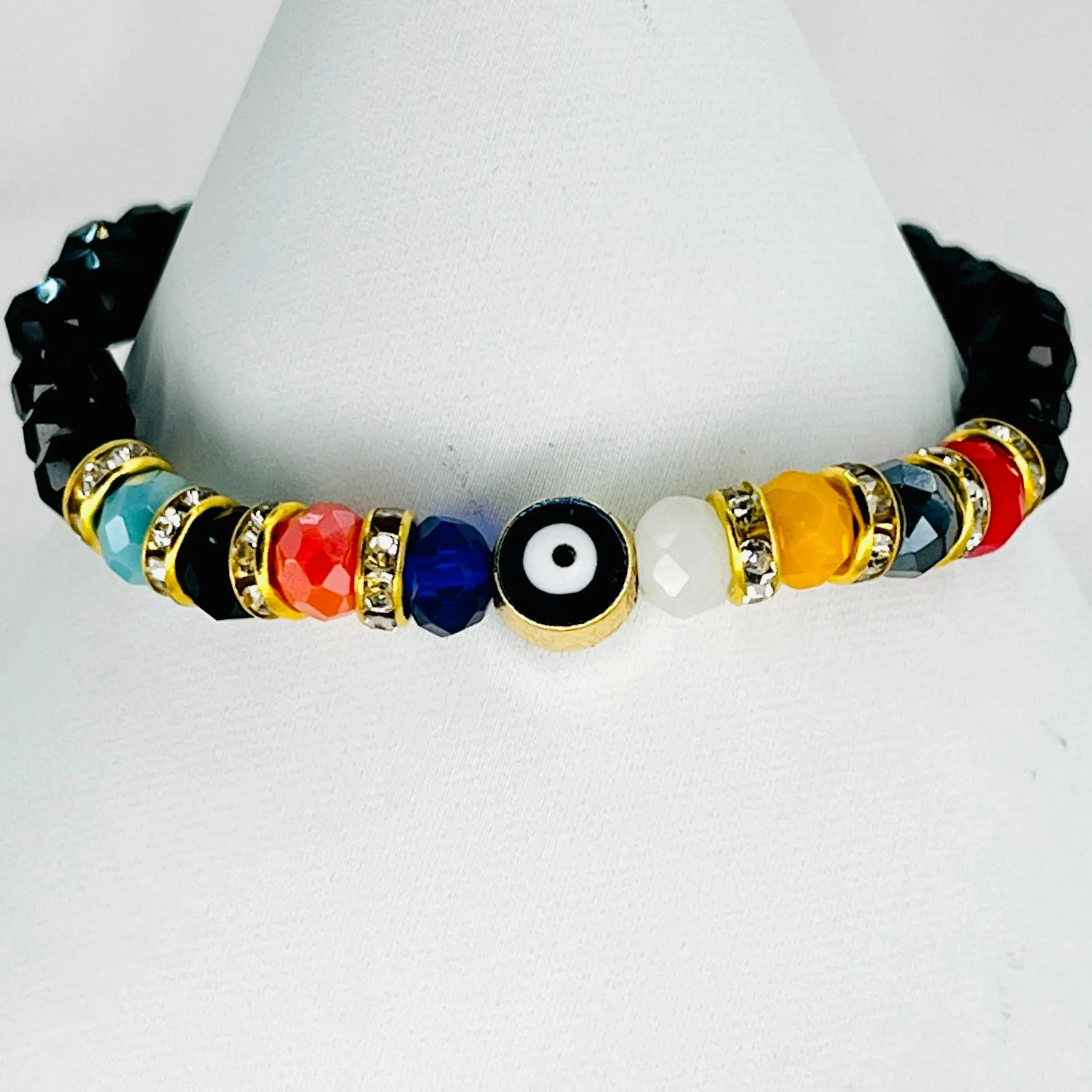 Crystal Evil Eye Stretchy Bracelet: Stylish and Protective