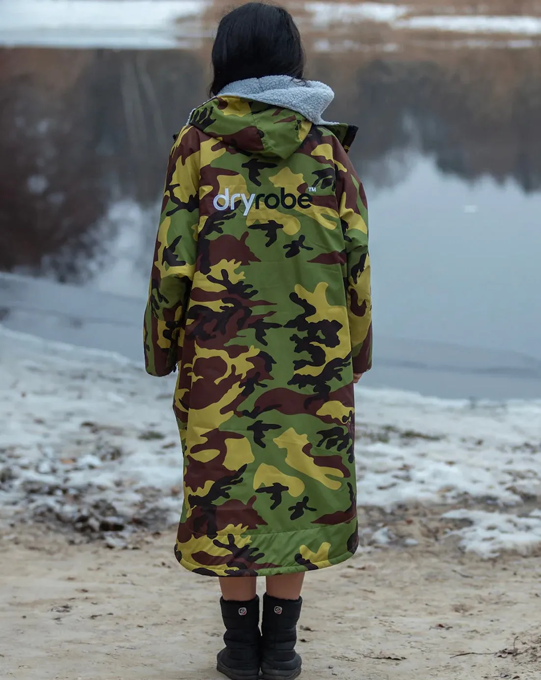 Dryrobe Unisex Long Sleeve Advanced Robe - Blue lining, Black Camo, Pink Camo or green