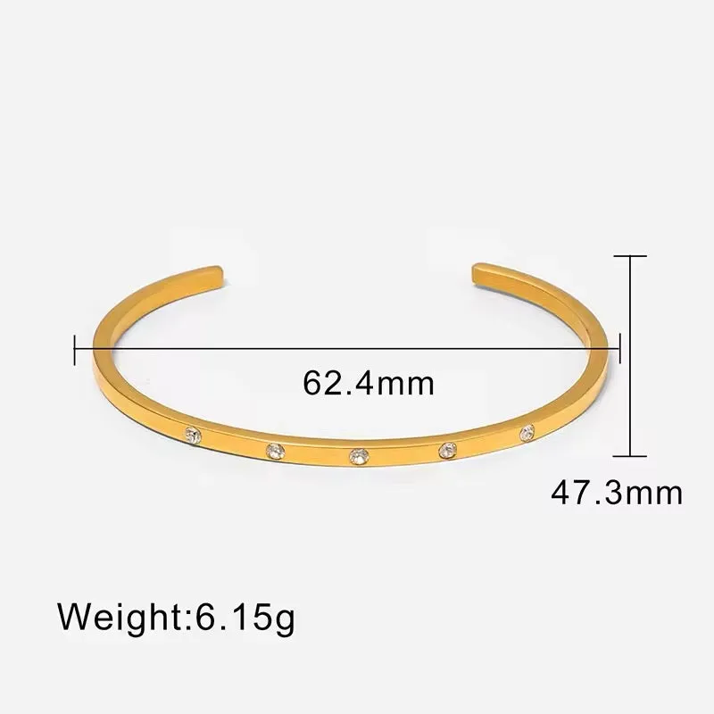 Elegant Charm Cubic Zircon Open Bracelet