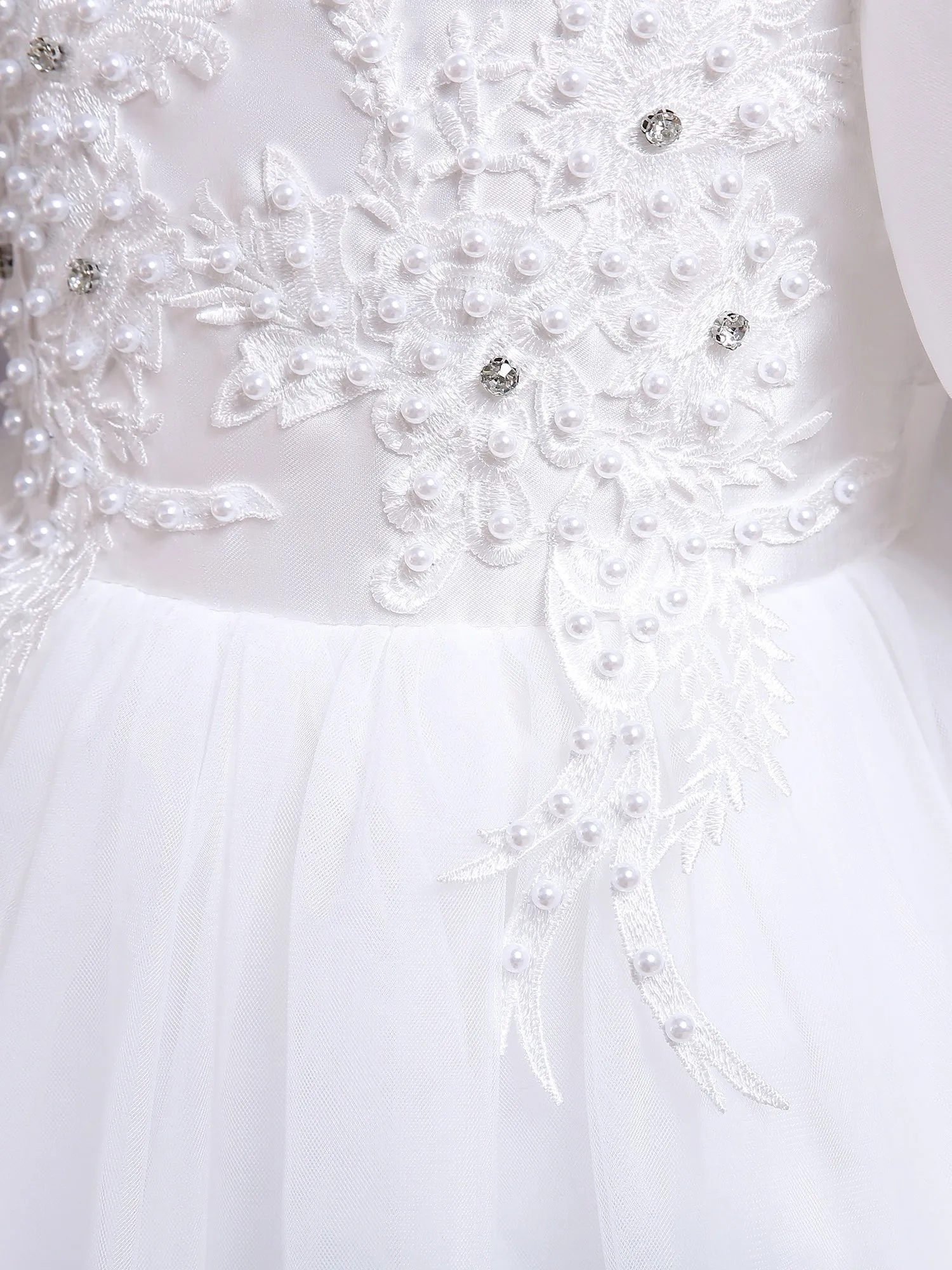 Elegant V-neck Puff Sleeve Embroidered Princess Dress