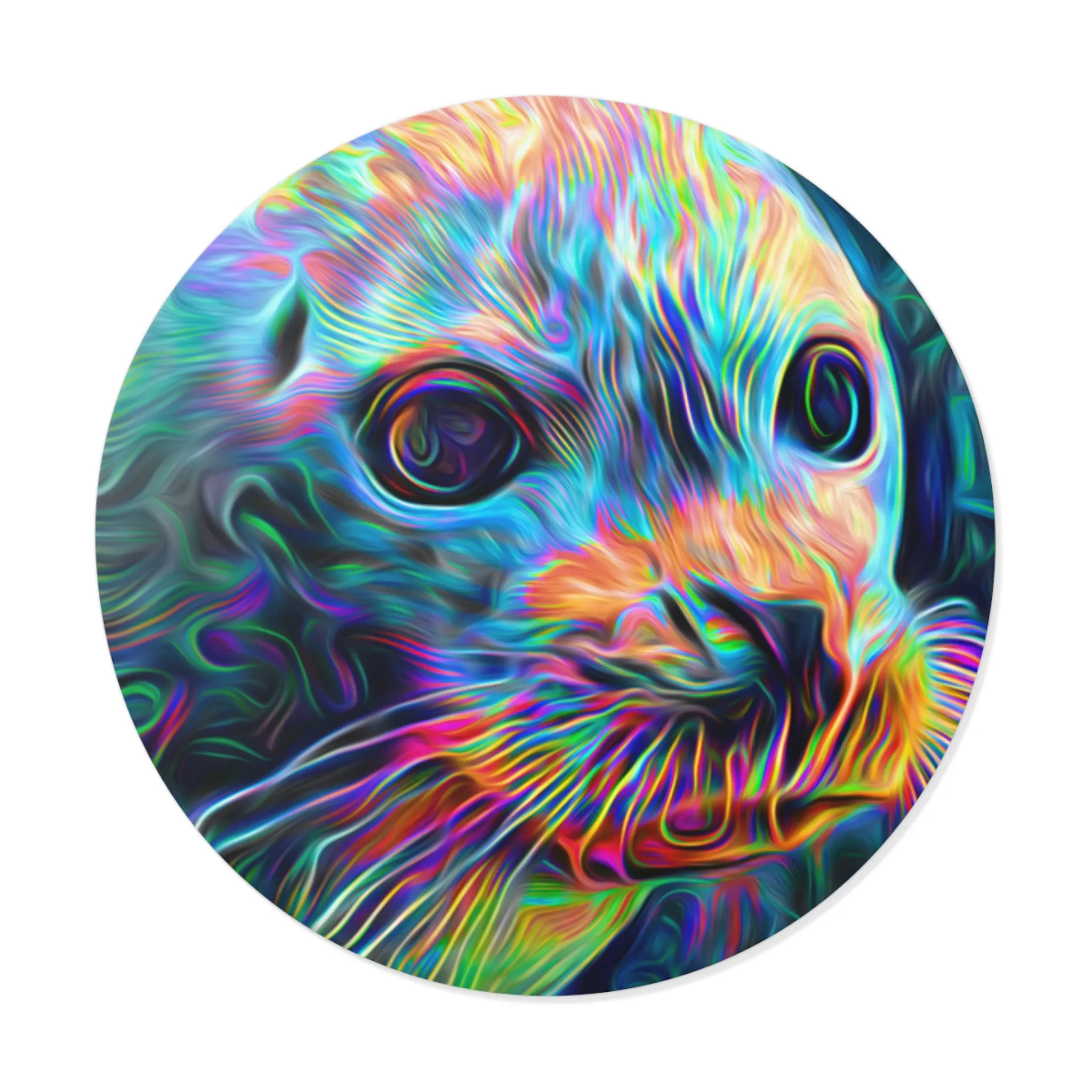 Galaxy Frog Seal Round Vinyl Stickers