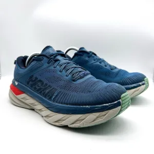 Hoka One One Bondi 7 Men's Size 10.5 Blue Athletic Running Shoes 1110518 RTOS