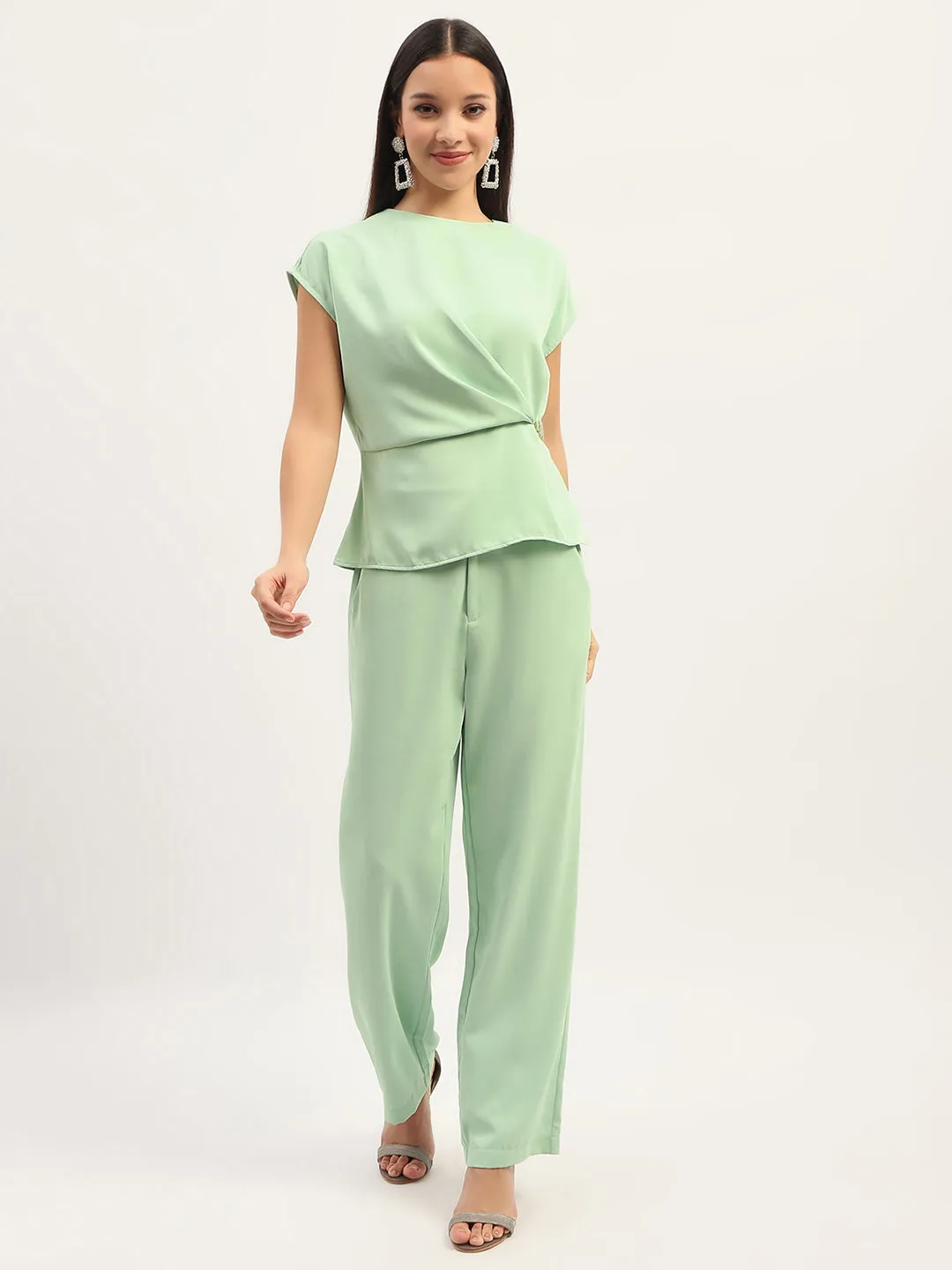 Madame Solid Green Co-Ord Set
