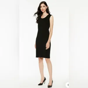 Ming Wang Sleeveless Sheath Knit Black Dress Career
