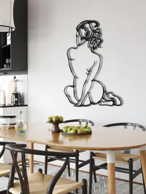 Minimalist Diva Woman Silhouette Metal Wall Hanging Decor