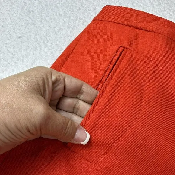 NWT LACOSTE Women's Cotton Linen Blend Shorts Size 8 Orange Preppy $125