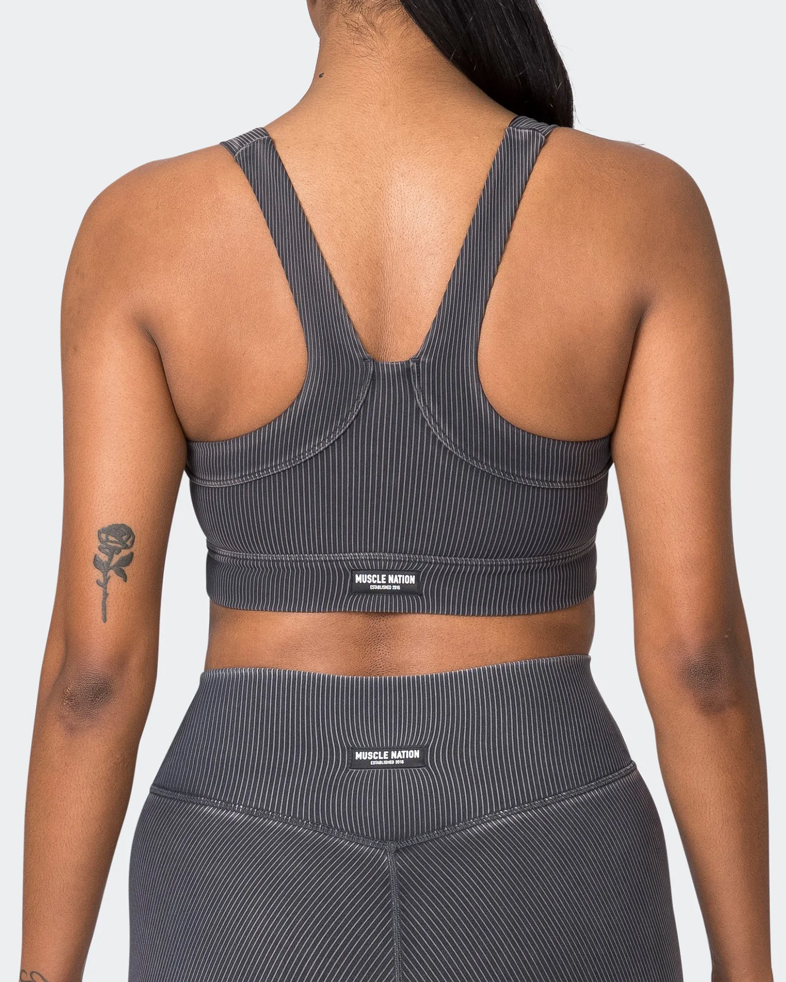 Rebound Vintage Rib Bra - Washed Black