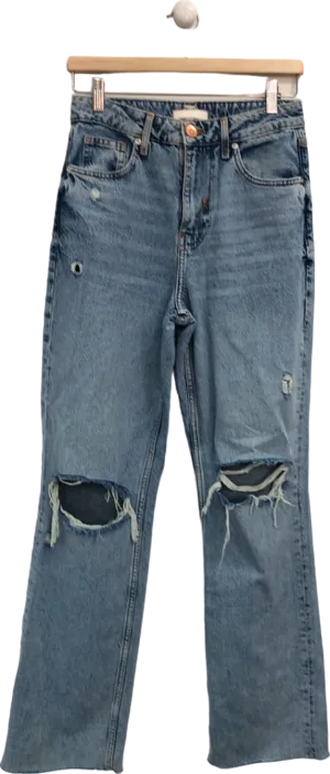 River Island Blue Distressed Jeans UK 6
