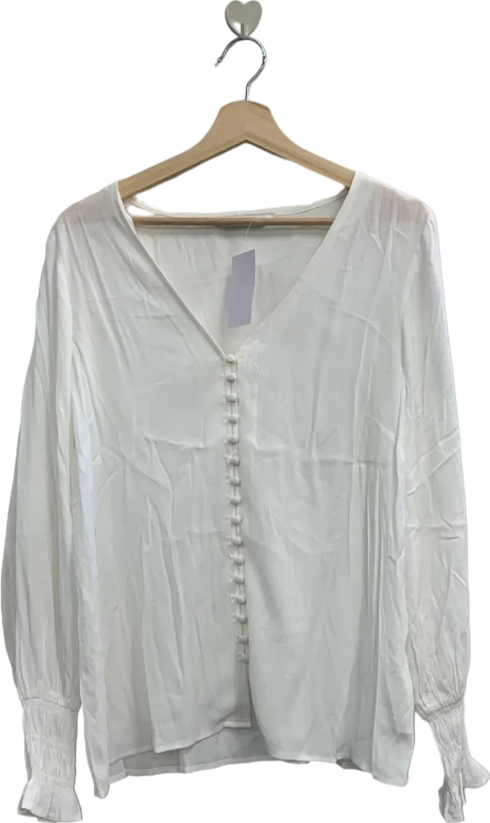 Shop Direct White Button-Down Blouse UK Size 12
