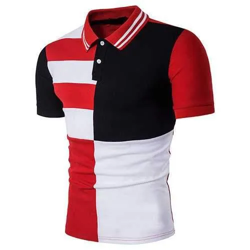 Stylish Hit Color Golf Shirt