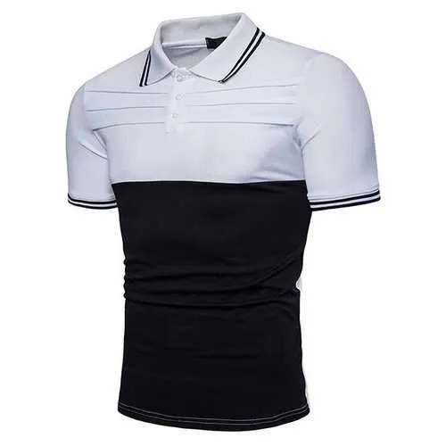 Stylish Patchwork Casual Polo Shirt