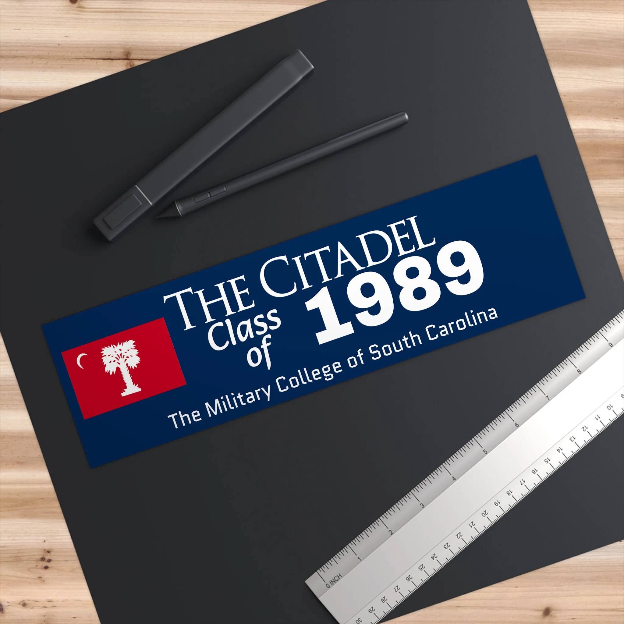 The Citadel, Big Red, Flag Blue Background The Citadel Class of 1989 Bumper Sticker
