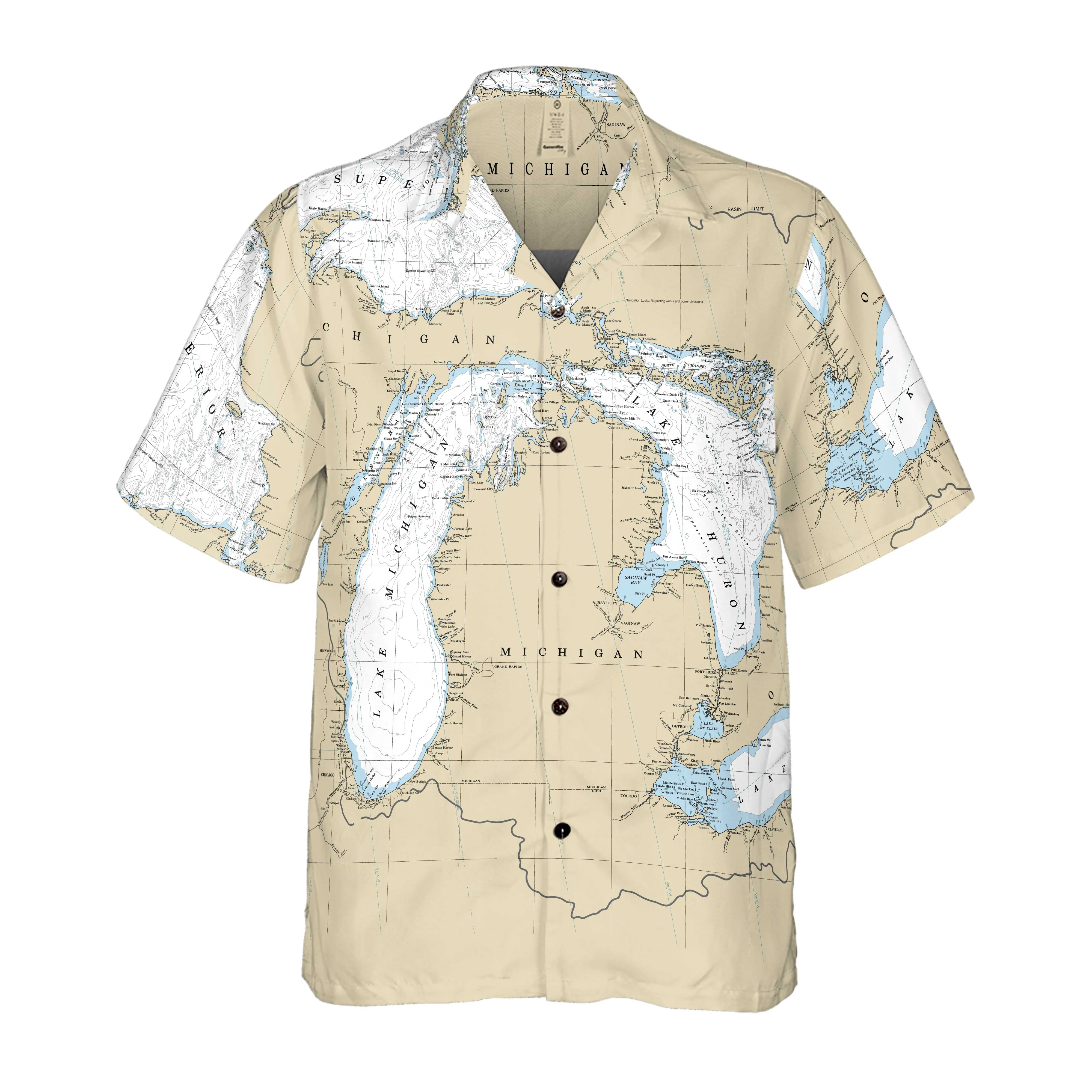 The Great Lakes Navigator Coconut Button Camp Shirt