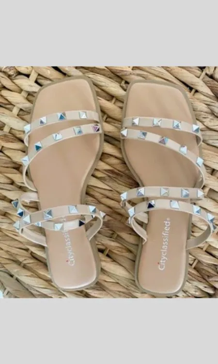 The Kollyns Flat Studded Sandal